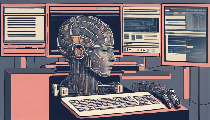A depiction of an artificial intelligence agent in a computer.