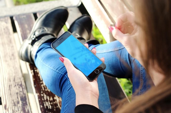 Woman holding phone